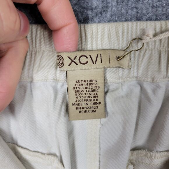 NWT XCVI Beige 22129 Fawn Tencel Stretch Twill Distressed Pants SIZE SMALL - Picture 15 of 16